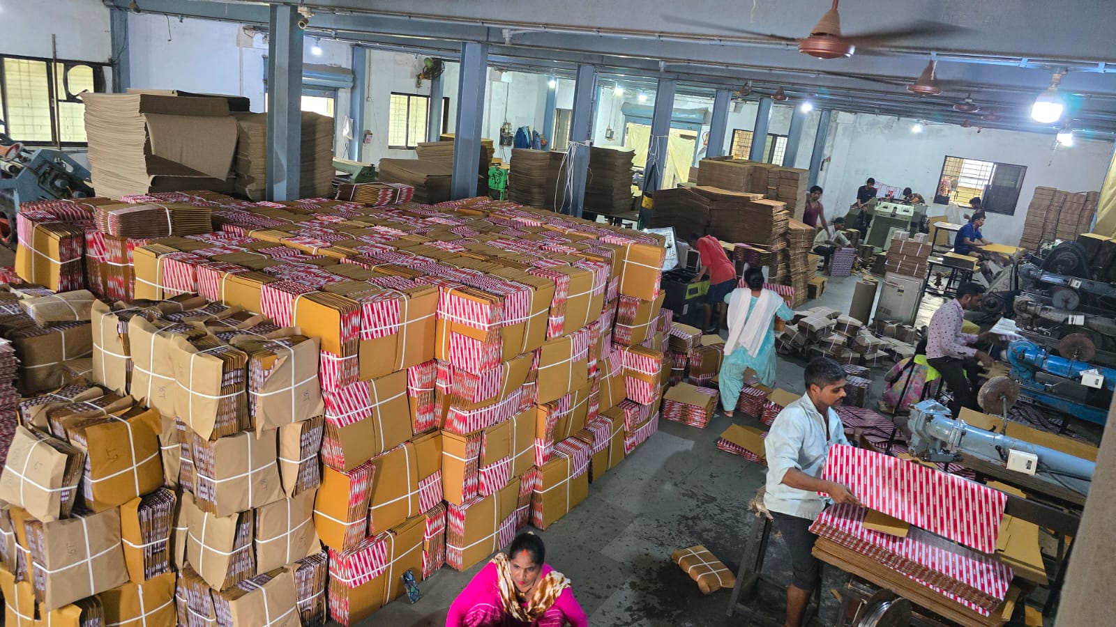 Production floor overview at Maa Ashapura Packaging, Vasai, Mumbai